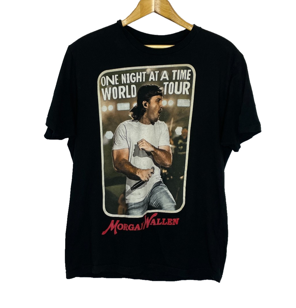 Men's Large Morgan Wallen One Thing at a Time Black Graphic Tour T-Shirt